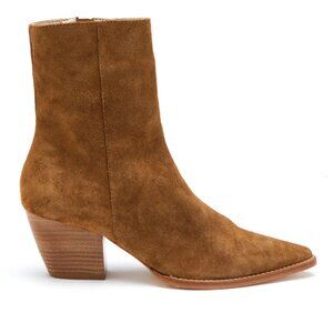 MATISSE Caty Western Pointed Toe Bootie Fawn Suede 8.5